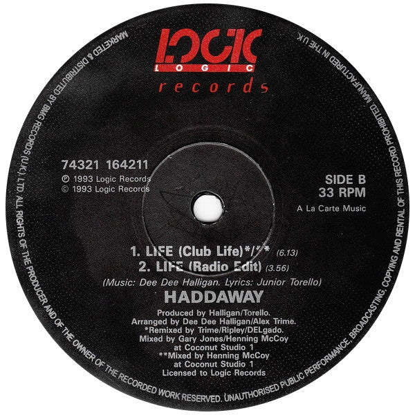 Haddaway - Life (12") (Very Good Plus (VG+)) (Very Good Plus (VG+)) - Image 4