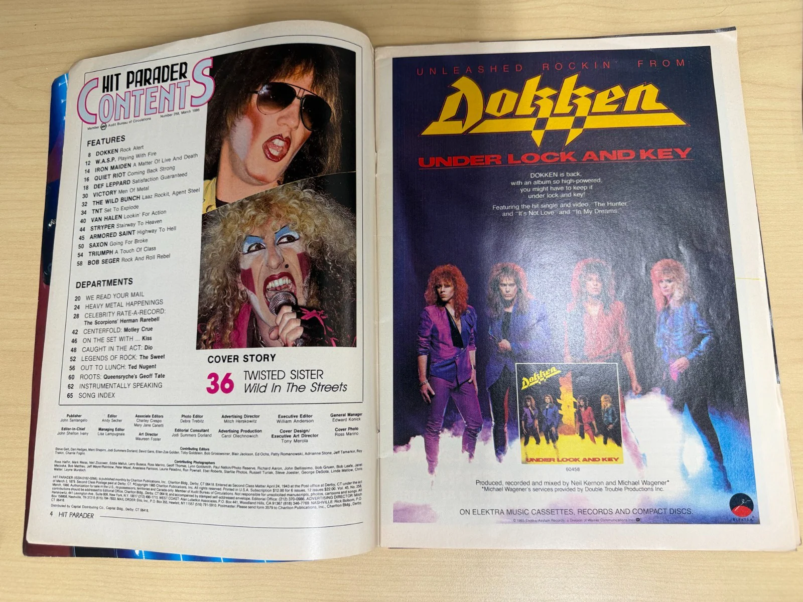 Hit Parader Magazine March 1986 Twisted Sister Cover Motley Crue, KISS, Dokken - Image 2