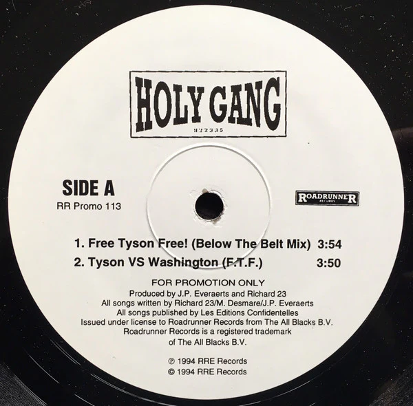 Holy Gang - Free Tyson Free! (12", Promo) (Very Good Plus (VG+)) (Generic) - Image 2