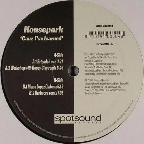 Housepark - Cauz I've Learned (12") (Very Good Plus (VG+))