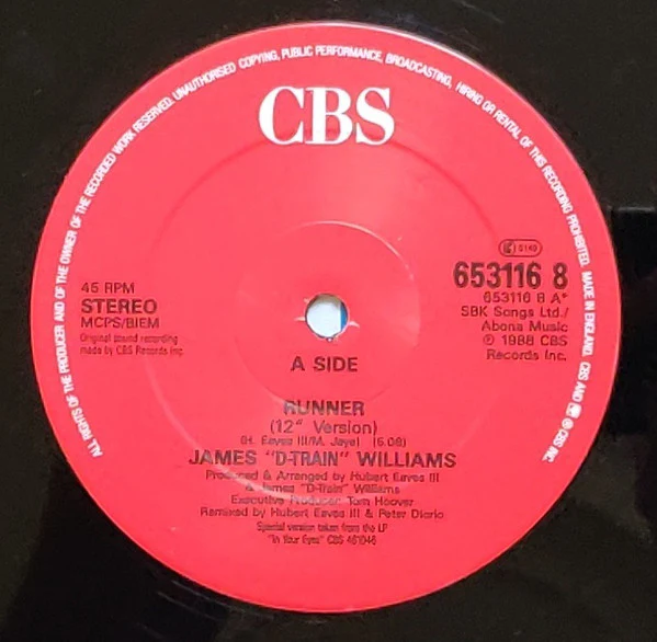 James "D-Train" Williams - Runner (12" Version) (12") (Very Good Plus (VG+)) - Image 3