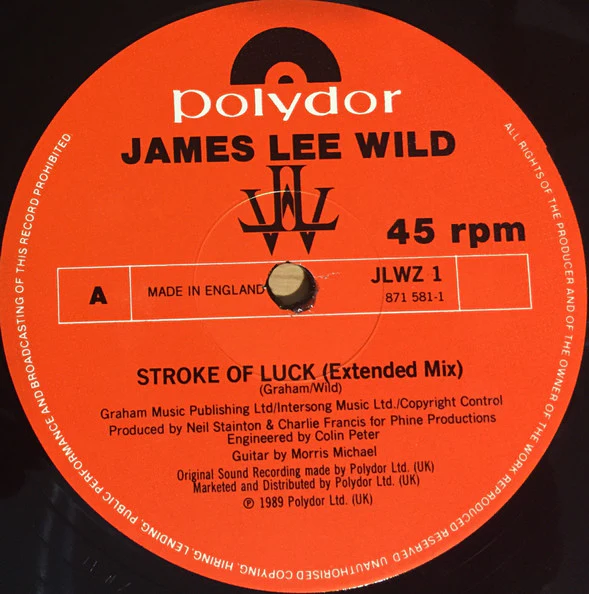 James Lee Wild - Stroke Of Luck (12", Single) (Very Good Plus (VG+)) - Image 3