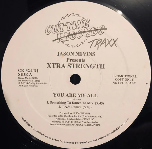 Jason Nevins Presents Xtra Strength - You Are My All / Just A Little (12", Promo) (Very Good Plus (VG+)) (Very Good Plus (VG+))