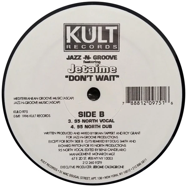 Jazz-N-Groove Featuring Jetaime - Don't Wait (12") (Very Good Plus (VG+)) - Image 3