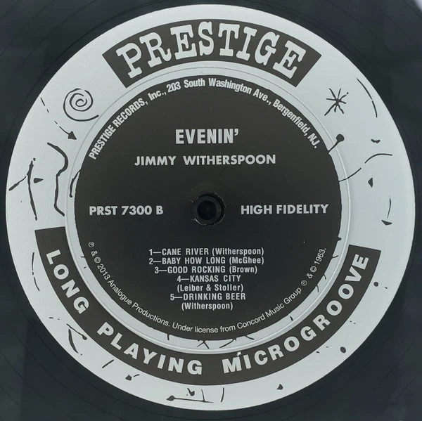 Jimmy Witherspoon - Evenin' Blues (LP, Ltd, Num, RE, RM, 200) (Very Good Plus (VG+)) (Very Good Plus (VG+)) - Image 5