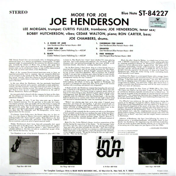 Joe Henderson - Mode For Joe (2x12", Album, Ltd, RE, RM, 180) (Near Mint (NM or M-)) (Near Mint (NM or M-)) - Image 2