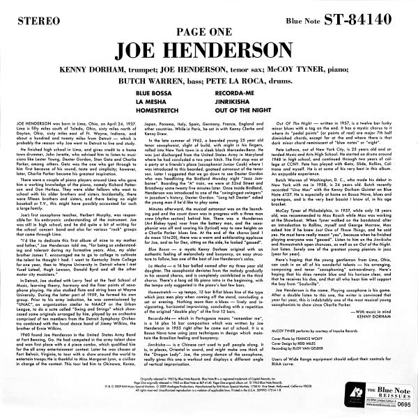 Joe Henderson - Page One (2x12", Album, Ltd, RE) (Near Mint (NM or M-)) (Near Mint (NM or M-)) - Image 2
