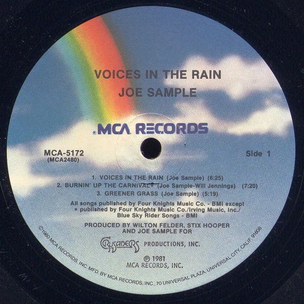 Joe Sample - Voices In The Rain (LP, Album, Gat) (Very Good Plus (VG+)) - Image 4