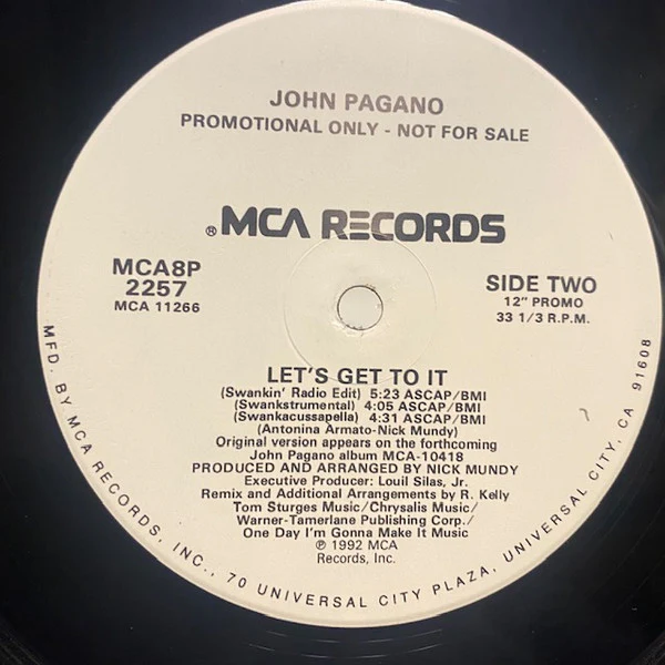 John Pagano - Let's Get To It (12", Single, Promo) (Very Good Plus (VG+)) (Generic) - Image 3