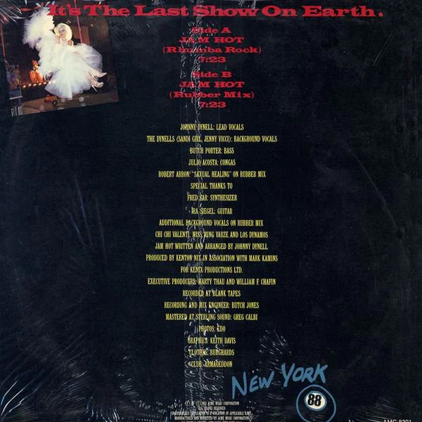 Johnny Dynell And New York 88 - Jam Hot (12") (Very Good Plus (VG+)) - Image 2