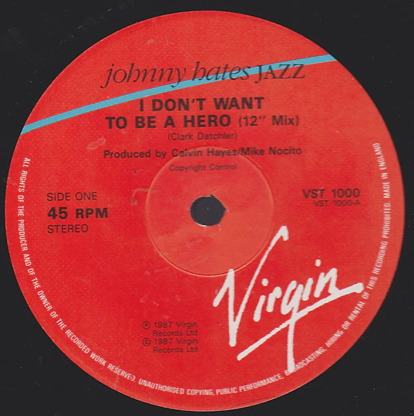 Johnny Hates Jazz - I Don't Want To Be A Hero (12", Single) (Very Good Plus (VG+)) (Very Good Plus (VG+)) - Image 3