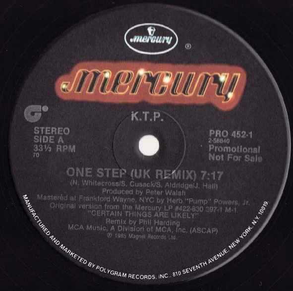 K. T. P.* - One Step (12", Promo) (Very Good Plus (VG+)) - Image 2