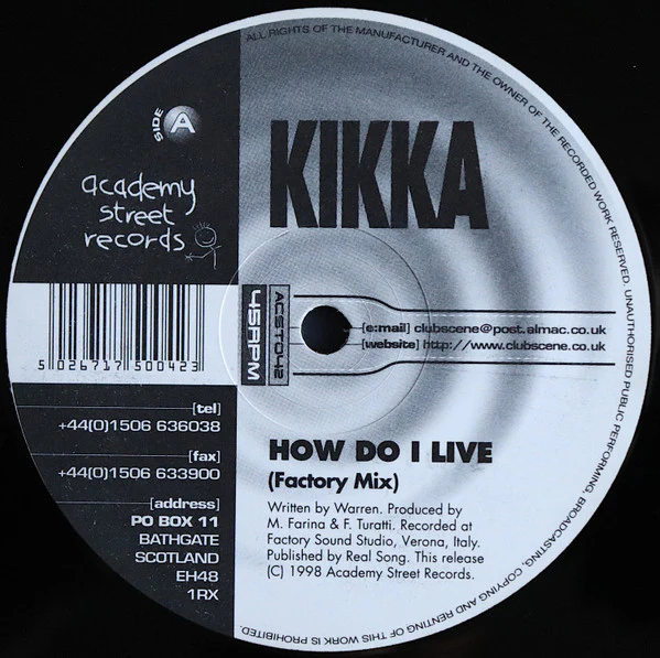 Kikka - How Do I Live / Little Lies (12") (Very Good Plus (VG+))