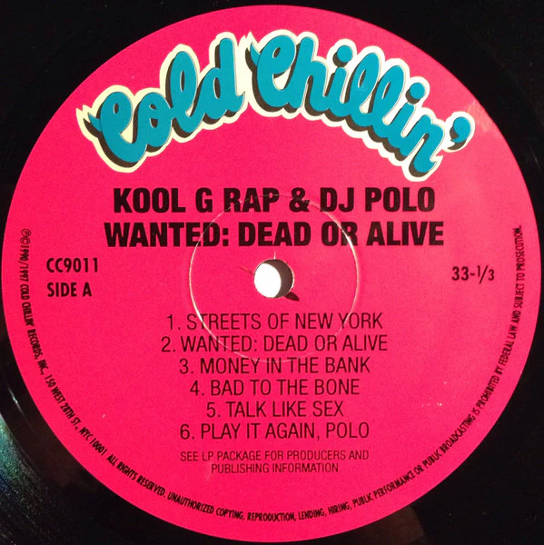 Kool G Rap & DJ Polo* - Wanted: Dead Or Alive (LP, Album, RE) (Very Good Plus (VG+)) (Very Good Plus (VG+)) - Image 3