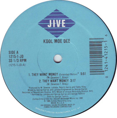 Kool Moe Dee - They Want Money (12") (Very Good Plus (VG+)) - Image 2