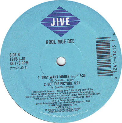 Kool Moe Dee - They Want Money (12") (Very Good Plus (VG+)) - Image 3