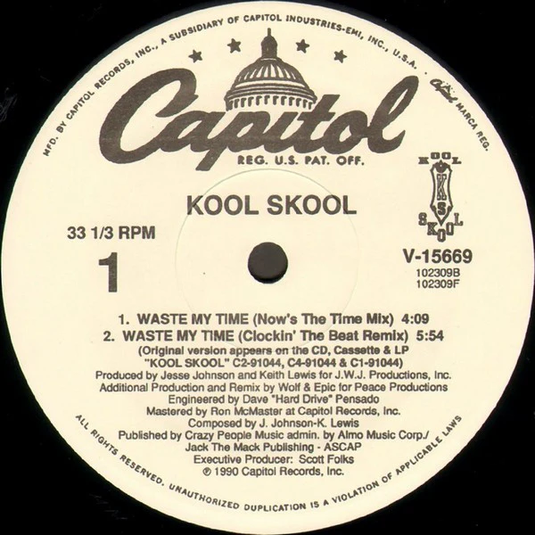 Kool Skool - Waste My Time (12") (Very Good Plus (VG+)) - Image 3