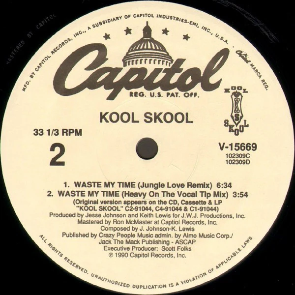 Kool Skool - Waste My Time (12") (Very Good Plus (VG+)) - Image 4