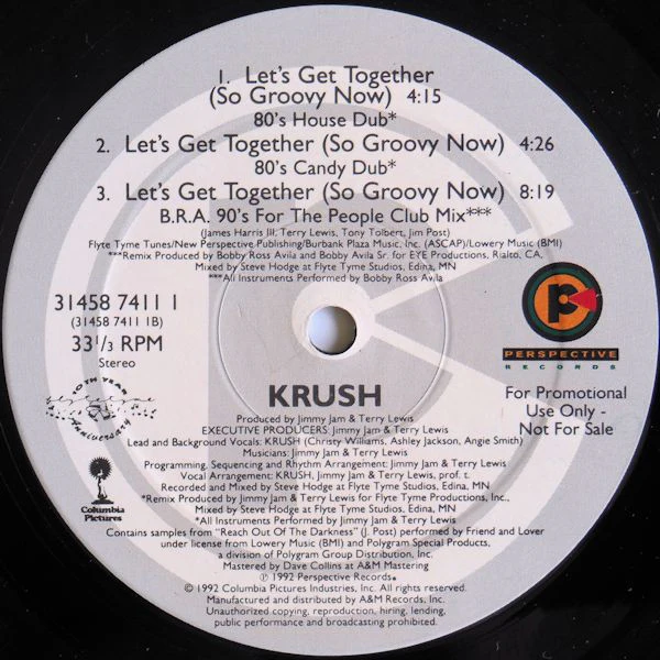 Krush - Let's Get Together (So Groovy Now) (12", Promo) (Very Good Plus (VG+)) - Image 2