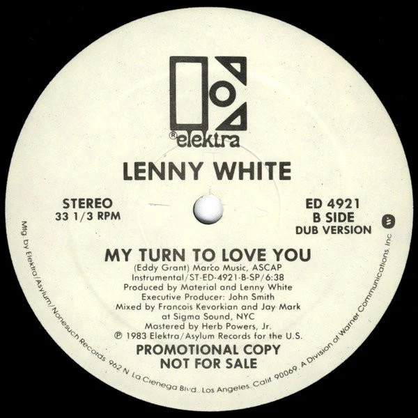 Lenny White - My Turn To Love You (12", Promo) (Very Good Plus (VG+)) - Image 2
