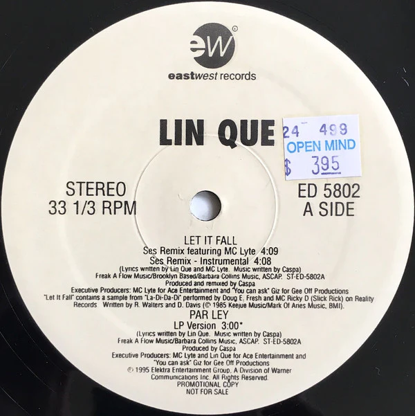 Lin Que - Let It Fall (12", Promo) (Very Good Plus (VG+)) - Image 2