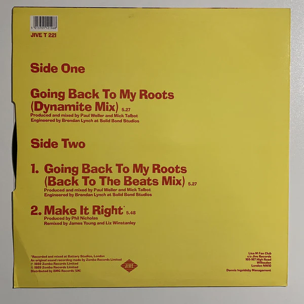 Lisa M  - Going Back To My Roots (12") (Very Good Plus (VG+)) (Very Good Plus (VG+)) - Image 2