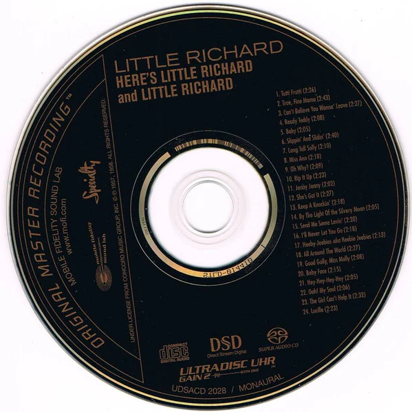 Little Richard - Here's Little Richard / Little Richard (SACD, Hybrid, Comp, Mono, M/Print, RM) (Near Mint (NM or M-)) - Image 3