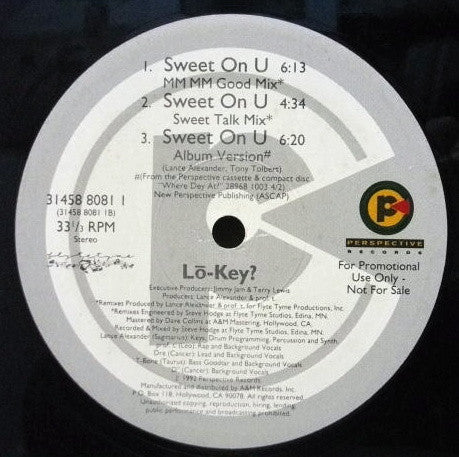 Lō-Key?* - Sweet On U (12", Promo) (Very Good Plus (VG+)) (Very Good Plus (VG+)) - Image 3