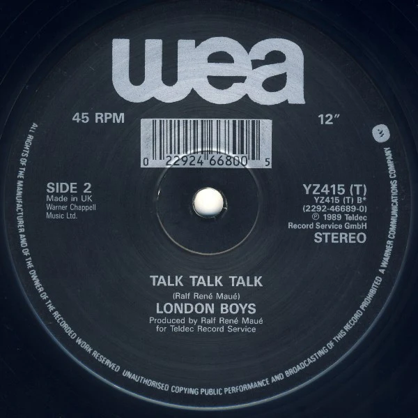 London Boys - Harlem Desire (12", Maxi) (Very Good Plus (VG+)) (Very Good Plus (VG+)) - Image 4