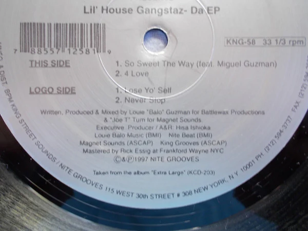 Louie "Balo" Guzman & "Joe T" Turri* Presents Lil' House Gangstaz - Da EP (12", EP) (Very Good Plus (VG+)) - Image 4