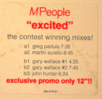 M People - Excited (The Contest Winning Mixes!) (12", Promo) (Very Good Plus (VG+)) - Image 2