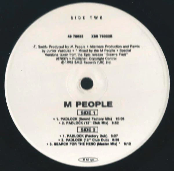 M People - Search For The Hero / Padlock (12") (Very Good Plus (VG+)) - Image 3