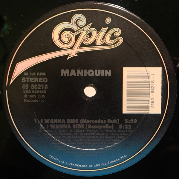Maniquin - I Wanna Ride (New Remixes) (12") (Very Good Plus (VG+)) - Image 3