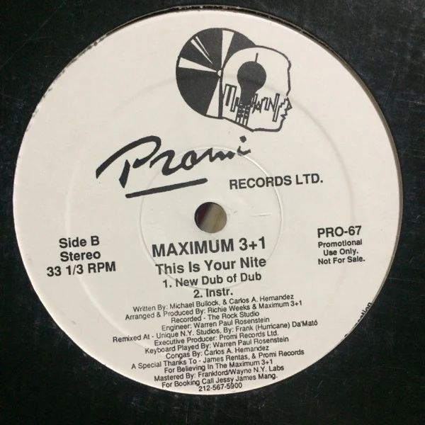 Maximum 3+1 - This Is Your Nite (12", Promo) (Very Good Plus (VG+)) - Image 2