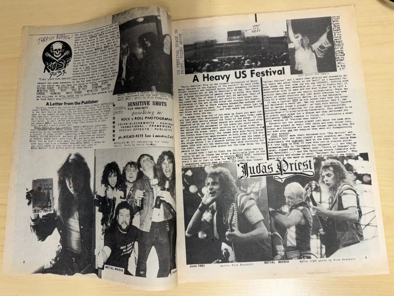 Metal Mania Magazine #11 June 1983 Zine, Randy Rhoads, Yngwie, UFO, US Festival - Image 2