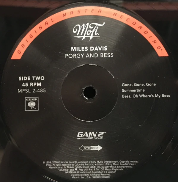 Miles Davis - Porgy And Bess (2x12", Album, Ltd, Num, RE, RM, Gat) (Very Good Plus (VG+)) (Very Good Plus (VG+)) - Image 5