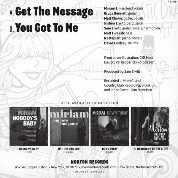 Miriam* & Nobody's Babies - Get The Message / You Got To Me (7") (Very Good Plus (VG+)) - Image 2