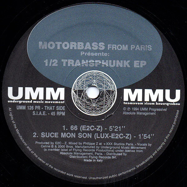 Motorbass - 1/2 Transphunk EP (12", EP) (Near Mint (NM or M-)) - Image 2