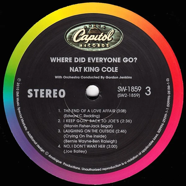 Nat King Cole - Where Did Everyone Go? (2x12", 180) (Very Good Plus (VG+)) (Very Good Plus (VG+)) - Image 5