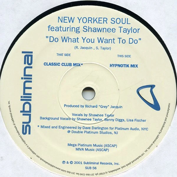 New Yorker Soul Feat. Shawnee Taylor - Do What You Want To Do (12") (Very Good Plus (VG+)) - Image 2