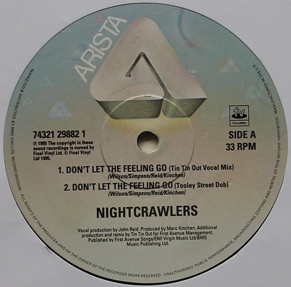 Nightcrawlers Featuring John Reid - Don't Let The Feeling Go (MK & Tin Tin Out Mixes) (12") (Very Good Plus (VG+)) (Very Good Plus (VG+)) - Image 3