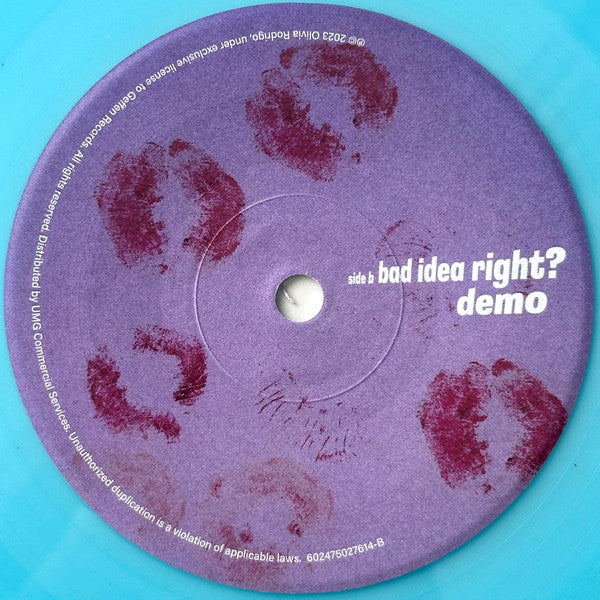 Olivia Rodrigo - Bad Idea Right? (7", Single, Ltd, RE, RP, Blu) (Very Good Plus (VG+)) (Very Good Plus (VG+)) - Image 4
