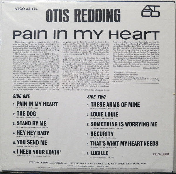 Otis Redding - Pain In My Heart (LP, Album, RSD, Mono, Ltd, Num, RE, 180) (Very Good Plus (VG+)) (Very Good Plus (VG+)) - Image 2