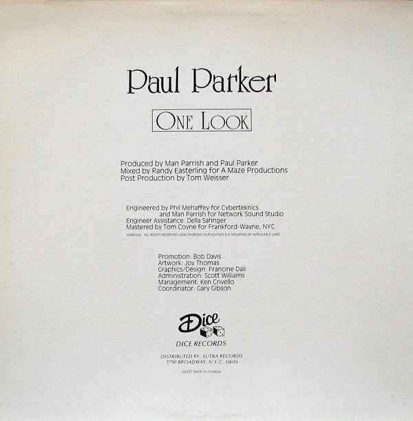 Paul Parker - One Look (One Look Was Enough) (12", Single) (Very Good Plus (VG+)) (Very Good Plus (VG+)) - Image 2