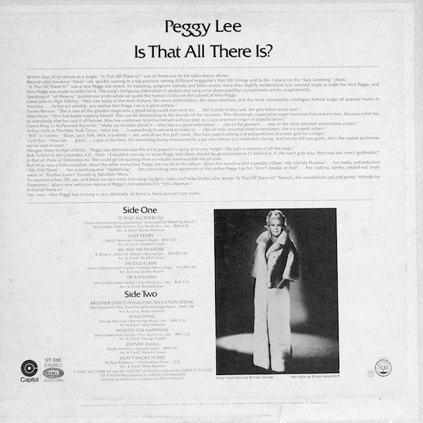 Peggy Lee - Is That All There Is? (LP, Album, Scr) (Very Good Plus (VG+)) - Image 2
