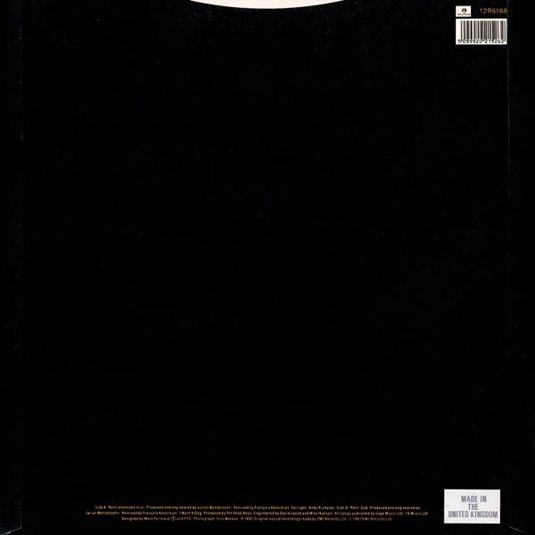 Pet Shop Boys - Rent (12", Single) (Very Good Plus (VG+)) (Very Good Plus (VG+)) - Image 2