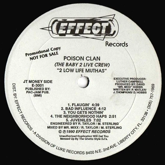 Poison Clan - 2 Low Life Muthas (LP, Album, Promo) (Very Good Plus (VG+)) (Very Good Plus (VG+)) - Image 4