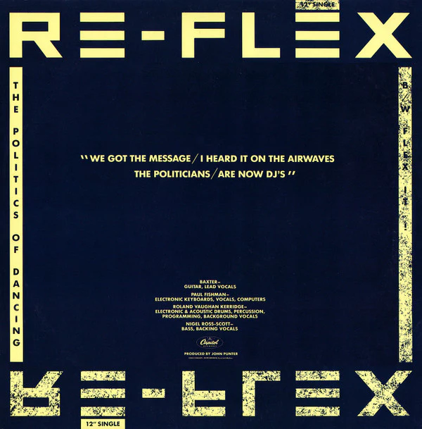 Re-Flex  - The Politics Of Dancing (12", Single) (Very Good Plus (VG+)) - Image 2