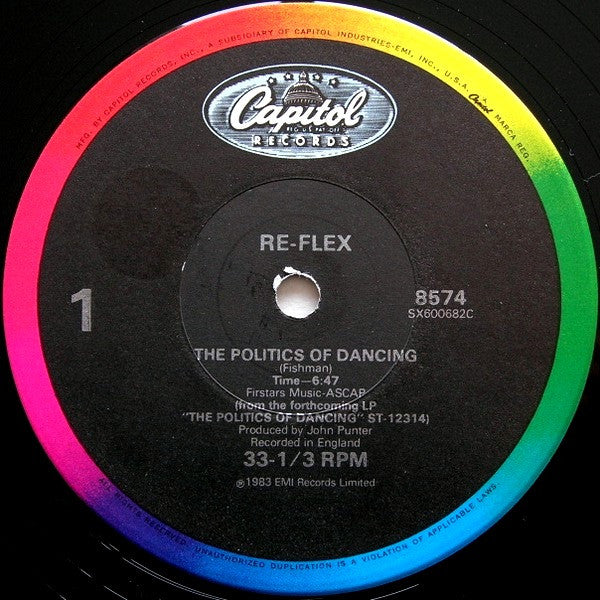 Re-Flex  - The Politics Of Dancing (12", Single) (Very Good Plus (VG+)) - Image 3