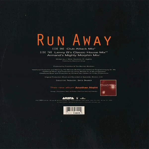 Real McCoy - Run Away (12") (Very Good Plus (VG+)) (Very Good Plus (VG+)) - Image 2